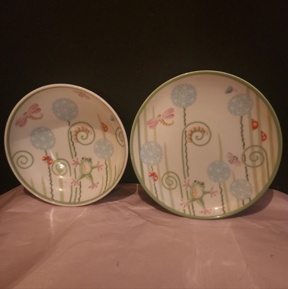 Tiffany & Co. Other - Tiffany Fiddleheads Porcelain Toddler  Plate & Bowl